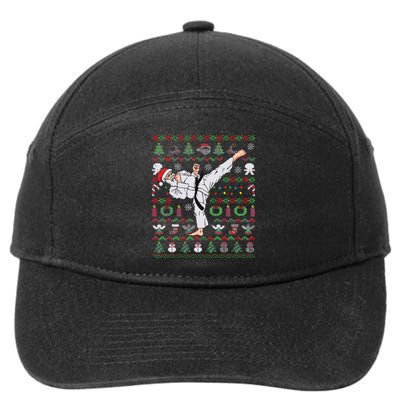 Ugly Christmas Karate Santa Claus Martial Arts 7-Panel Snapback Hat