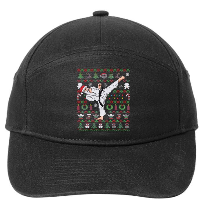 Ugly Christmas Karate Santa Claus Martial Arts 7-Panel Snapback Hat