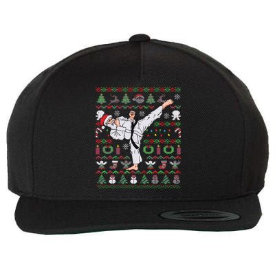 Ugly Christmas Karate Santa Claus Martial Arts Wool Snapback Cap