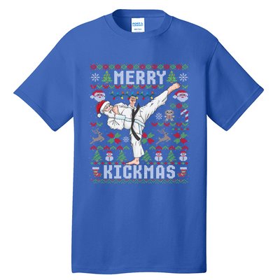 Ugly Christmas Karate Santa Claus Martial Arts Cute Gift Tall T-Shirt