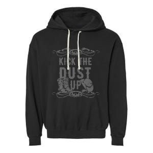 Ugly Christmas Kick The Dust Up Cowboy Cowgirl Western Garment-Dyed Fleece Hoodie