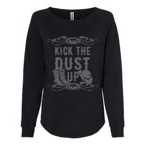 Ugly Christmas Kick The Dust Up Cowboy Cowgirl Western Womens California Wash Sweatshirt