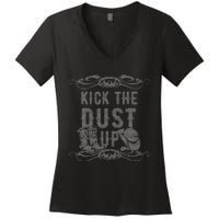 Ugly Christmas Kick The Dust Up Cowboy Cowgirl Western Women's V-Neck T-Shirt