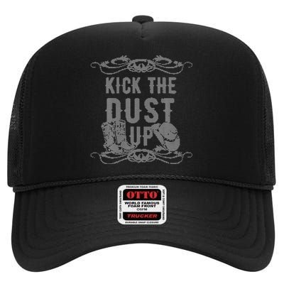 Ugly Christmas Kick The Dust Up Cow Cow Western High Crown Mesh Back Trucker Hat