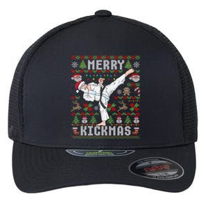 Ugly Christmas Karate Santa Claus Martial Arts Flexfit Unipanel Trucker Cap