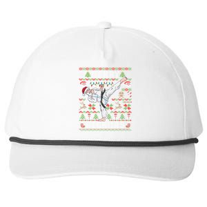 Ugly Christmas Karate Santa Claus Martial Arts Snapback Five-Panel Rope Hat