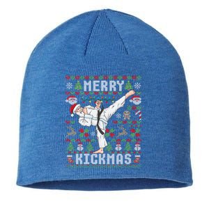 Ugly Christmas Karate Santa Claus Martial Arts Sustainable Beanie