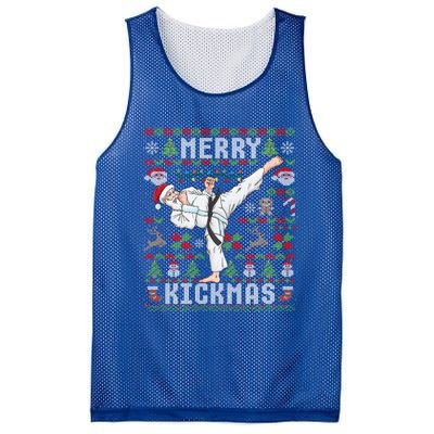 Ugly Christmas Karate Santa Claus Martial Arts Mesh Reversible Basketball Jersey Tank