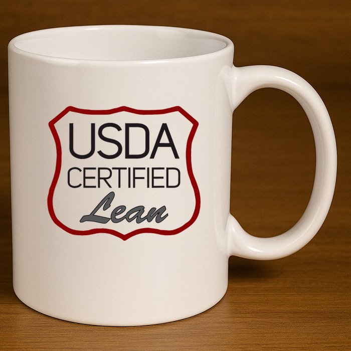Usda Certified Lean Logo 11oz C Handle Ceramic Mug