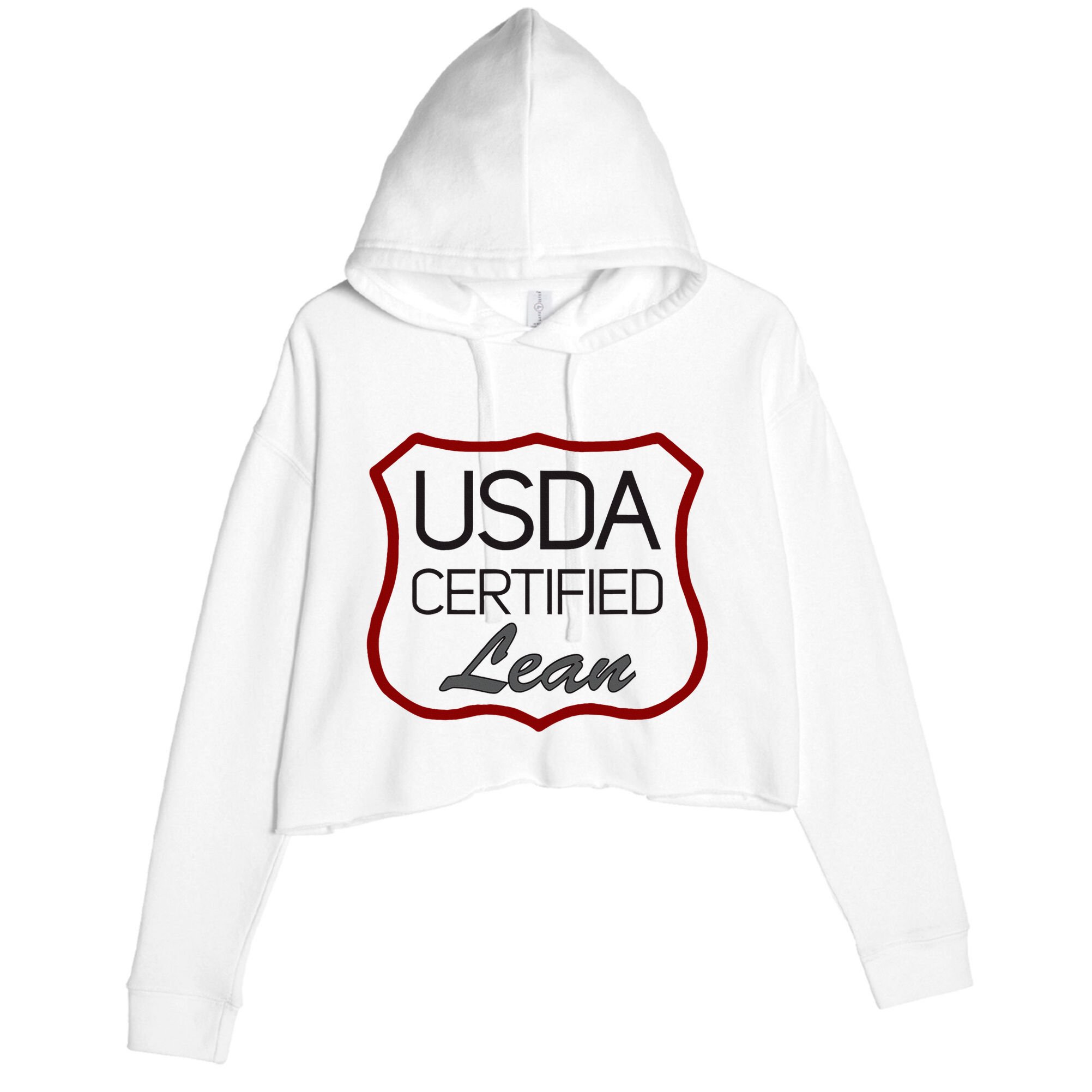 Usda Certified Lean Logo Crop Fleece Hoodie