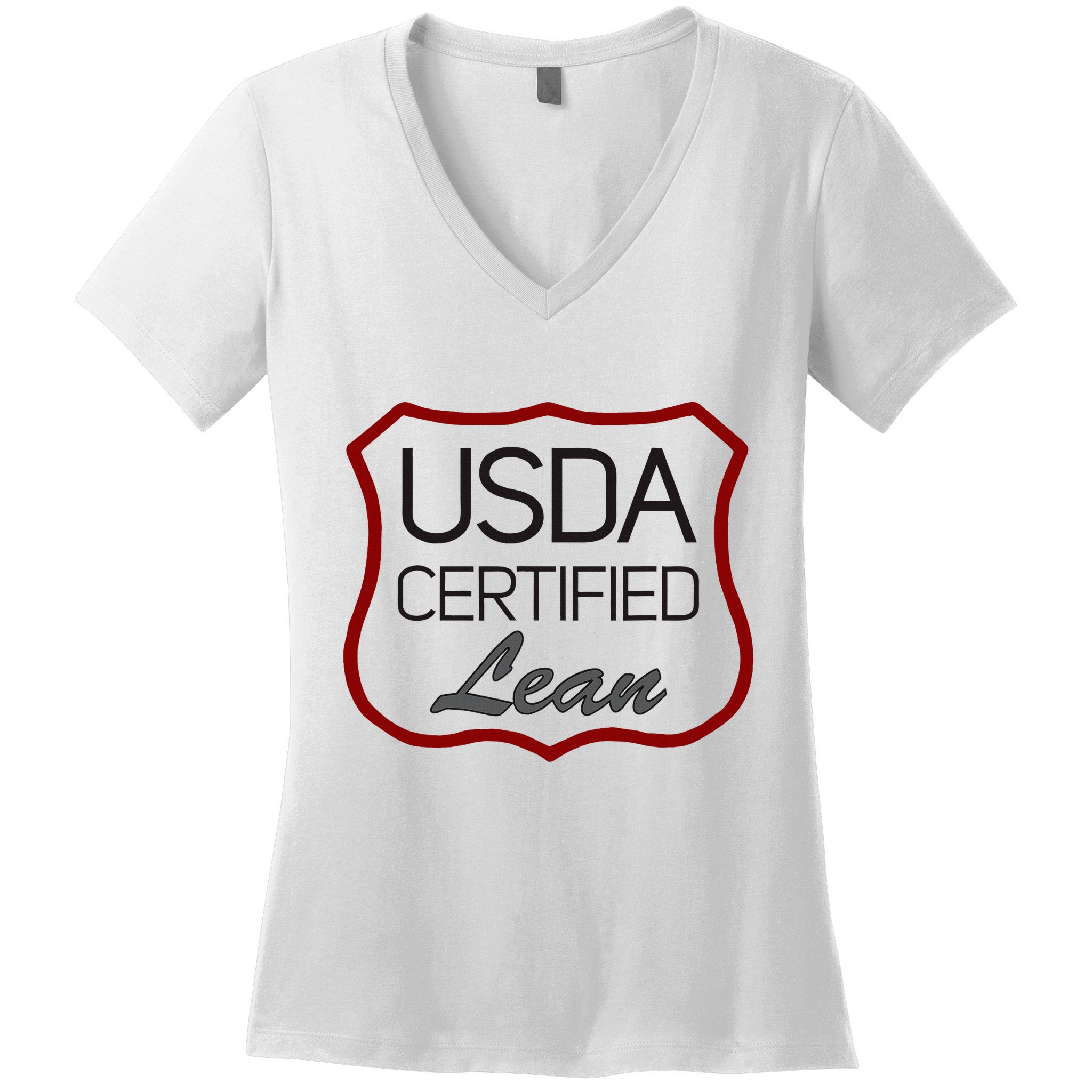 Usda Certified Lean Logo Women's V-Neck T-Shirt
