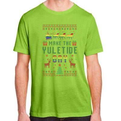 Ugly Christmas Lgbt Pride Rainbow Xmas Make The Yuletide Gay Gift Adult ChromaSoft Performance T-Shirt