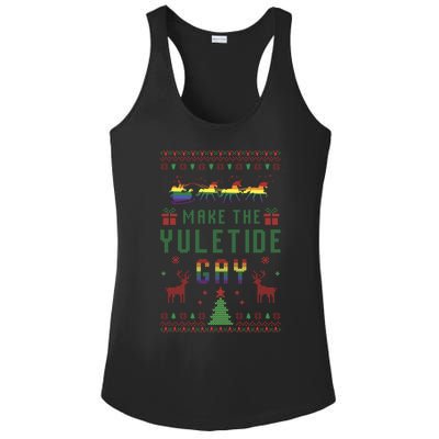 Ugly Christmas Lgbt Pride Rainbow Xmas Make The Yuletide Gay Gift Ladies PosiCharge Competitor Racerback Tank