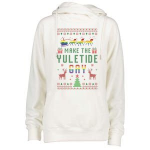 Ugly Christmas Lgbt Pride Rainbow Xmas Make The Yuletide Gay Gift Womens Funnel Neck Pullover Hood