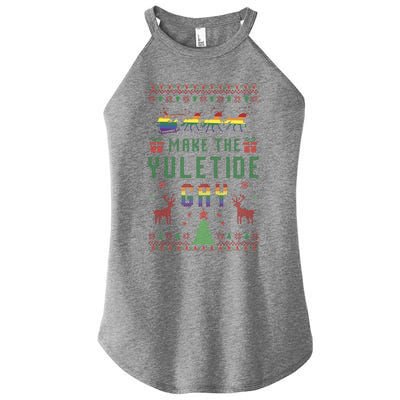 Ugly Christmas Lgbt Pride Rainbow Xmas Make The Yuletide Gay Gift Women’s Perfect Tri Rocker Tank