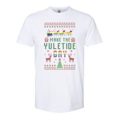 Ugly Christmas Lgbt Pride Rainbow Xmas Make The Yuletide Gay Gift Softstyle CVC T-Shirt