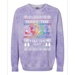 Ugly Christmas Lgbtq Pride Santa Claus Make Yuletide Gay Gift Colorblast Crewneck Sweatshirt