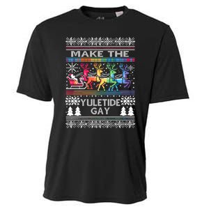 Ugly Christmas Lgbtq Pride Santa Claus Make Yuletide Gay Gift Cooling Performance Crew T-Shirt