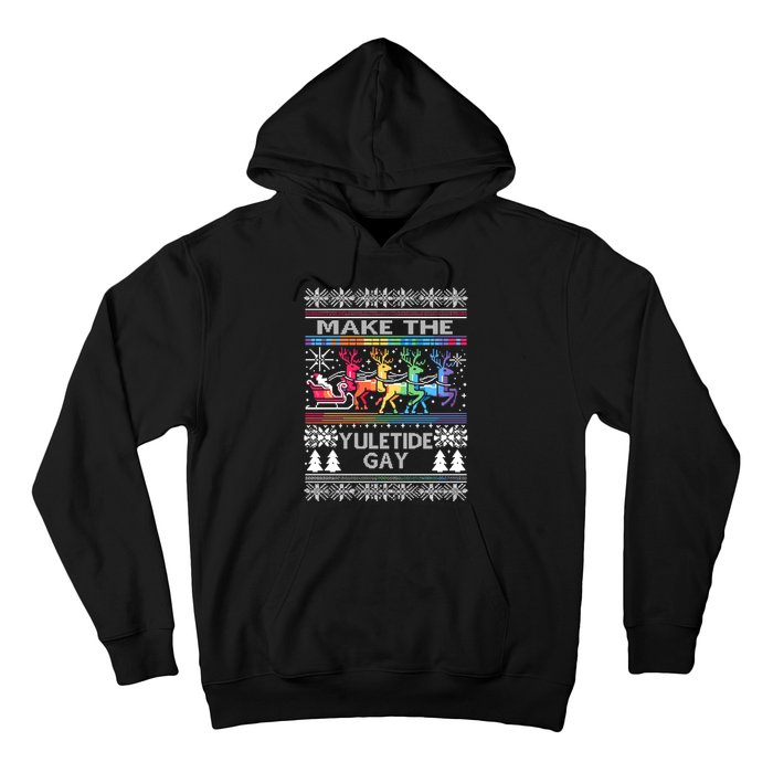 Ugly Christmas Lgbtq Pride Santa Claus Make Yuletide Gay Gift Hoodie