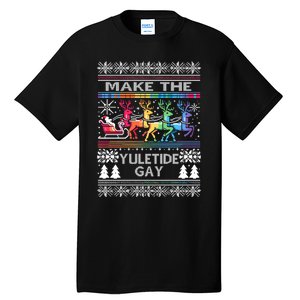 Ugly Christmas Lgbtq Pride Santa Claus Make Yuletide Gay Gift Tall T-Shirt