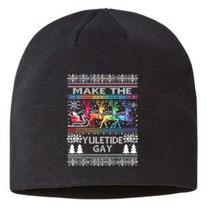 Ugly Christmas Lgbtq Pride Santa Claus Make Yuletide Gay Gift Sustainable Beanie