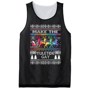 Ugly Christmas Lgbtq Pride Santa Claus Make Yuletide Gay Gift Mesh Reversible Basketball Jersey Tank