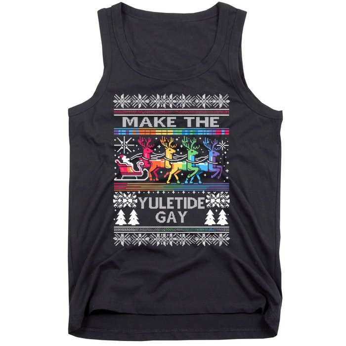 Ugly Christmas Lgbtq Pride Santa Claus Make Yuletide Gay Gift Tank Top