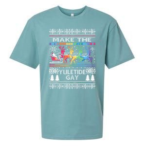 Ugly Christmas Lgbtq Pride Santa Claus Make Yuletide Gay Gift Sueded Cloud Jersey T-Shirt