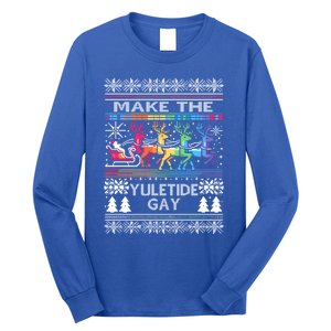 Ugly Christmas Lgbtq Pride Santa Claus Make Yuletide Great Gift Long Sleeve Shirt