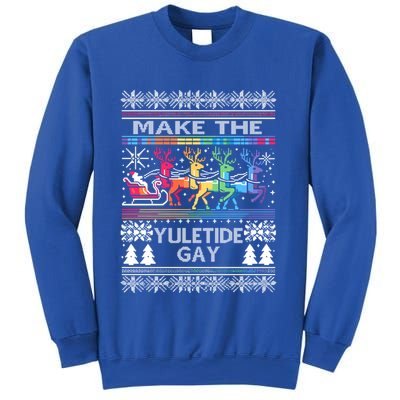 Ugly Christmas Lgbtq Pride Santa Claus Make Yuletide Great Gift Sweatshirt
