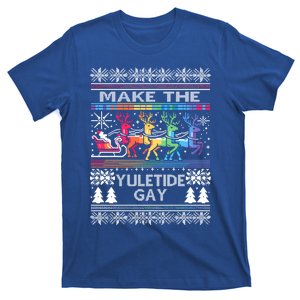 Ugly Christmas Lgbtq Pride Santa Claus Make Yuletide Great Gift T-Shirt