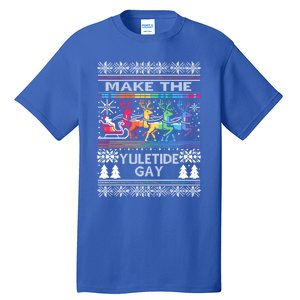 Ugly Christmas Lgbtq Pride Santa Claus Make Yuletide Great Gift Tall T-Shirt