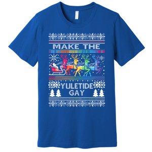 Ugly Christmas Lgbtq Pride Santa Claus Make Yuletide Great Gift Premium T-Shirt