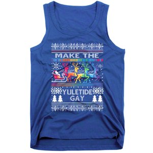 Ugly Christmas Lgbtq Pride Santa Claus Make Yuletide Great Gift Tank Top