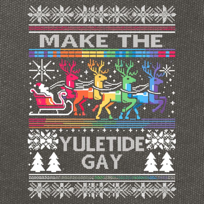 Ugly Christmas Lgbtq Pride Santa Claus Make Yuletide Great Gift Cotton Canvas Backpack
