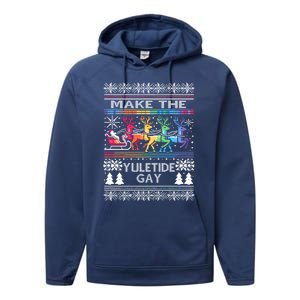 Ugly Christmas Lgbtq Pride Santa Claus Make Yuletide Great Gift Performance Fleece Hoodie