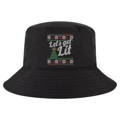 Ugly Christmas Lets Get Lit Funny Tree Gift Cool Comfort Performance Bucket Hat