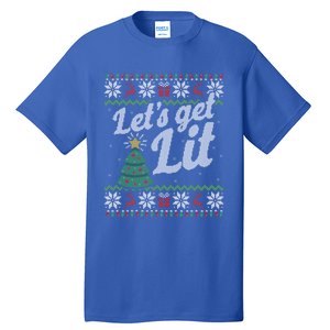 Ugly Christmas Lets Get Lit Funny Tree Funny Gift Tall T-Shirt