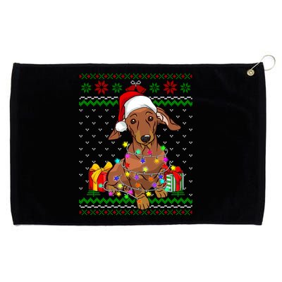 Ugly Christmas Lights Dachshund Dog Lover Gift Grommeted Golf Towel