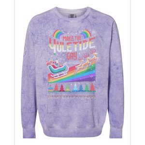 Ugly Christmas Lgbtq Pride Santa Claus Make Yuletide Gift Colorblast Crewneck Sweatshirt