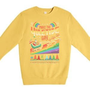 Ugly Christmas Lgbtq Pride Santa Claus Make Yuletide Gift Premium Crewneck Sweatshirt