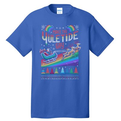 Ugly Christmas Lgbtq Pride Santa Claus Make Yuletide Gift Tall T-Shirt