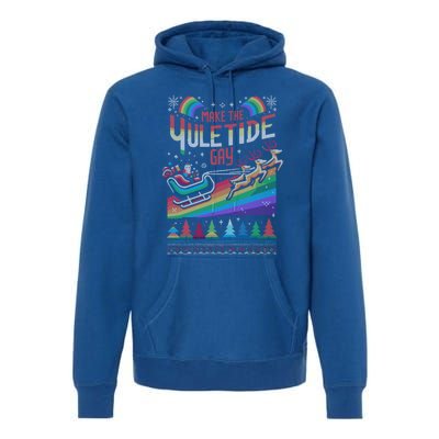 Ugly Christmas Lgbtq Pride Santa Claus Make Yuletide Gift Premium Hoodie