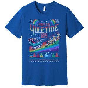 Ugly Christmas Lgbtq Pride Santa Claus Make Yuletide Gift Premium T-Shirt