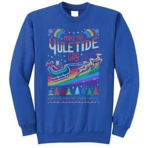 Ugly Christmas Lgbtq Pride Santa Claus Make Yuletide Gift Tall Sweatshirt