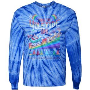 Ugly Christmas Lgbtq Pride Santa Claus Make Yuletide Gift Tie-Dye Long Sleeve Shirt