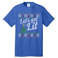 Ugly Christmas Lets Get Lit Funny Tree Funny Gift Tall T-Shirt