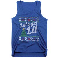 Ugly Christmas Lets Get Lit Funny Tree Funny Gift Tank Top