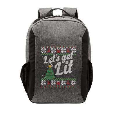 Ugly Christmas Lets Get Lit Funny Tree Gift Vector Backpack