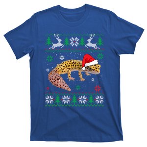 Ugly Christmas Leopard Gecko Lover Santa Hat Animals Gift T-Shirt